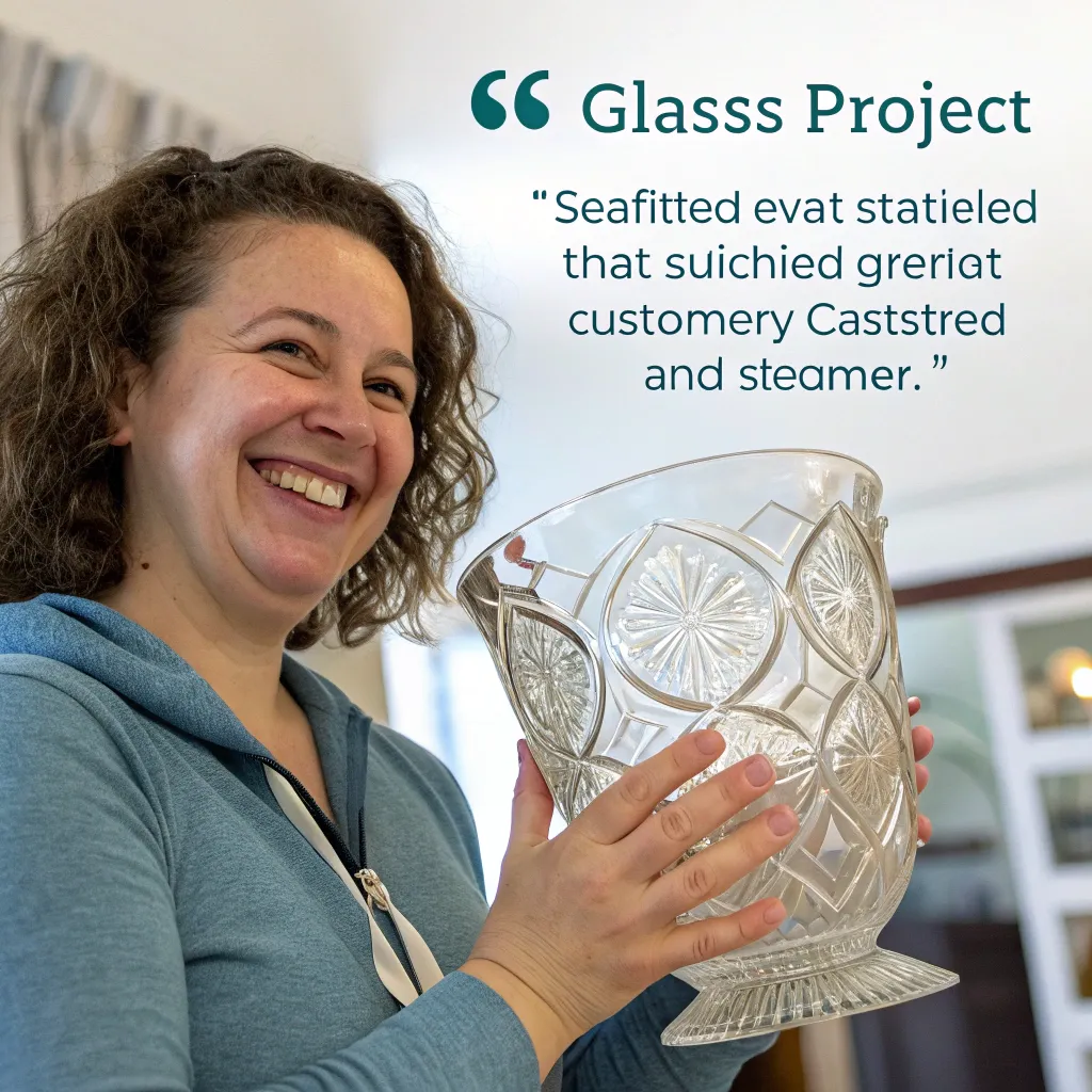 Satisfied customer showcasing their glass project
